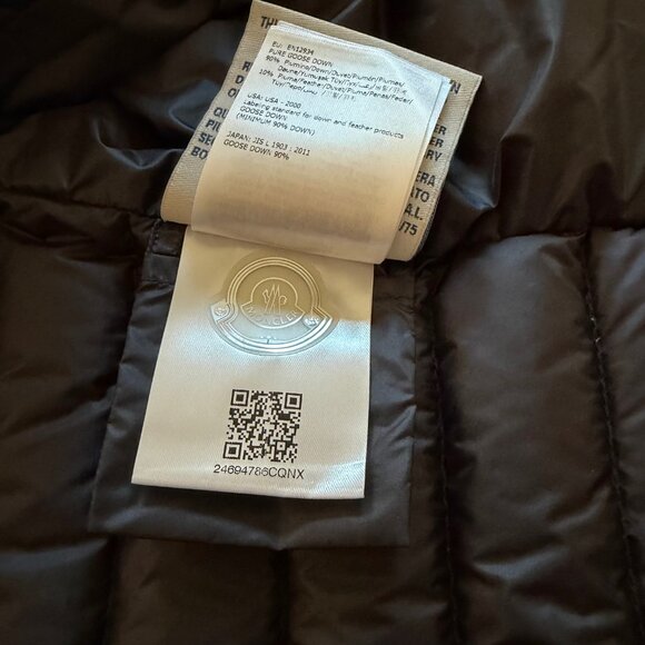 Moncler Longue Saison Blen Giubbotto Black Down Puffer Jacket Women's Medium - Picture 8 of 11